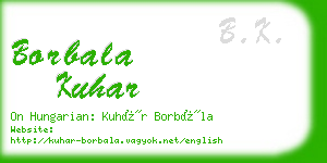 borbala kuhar business card